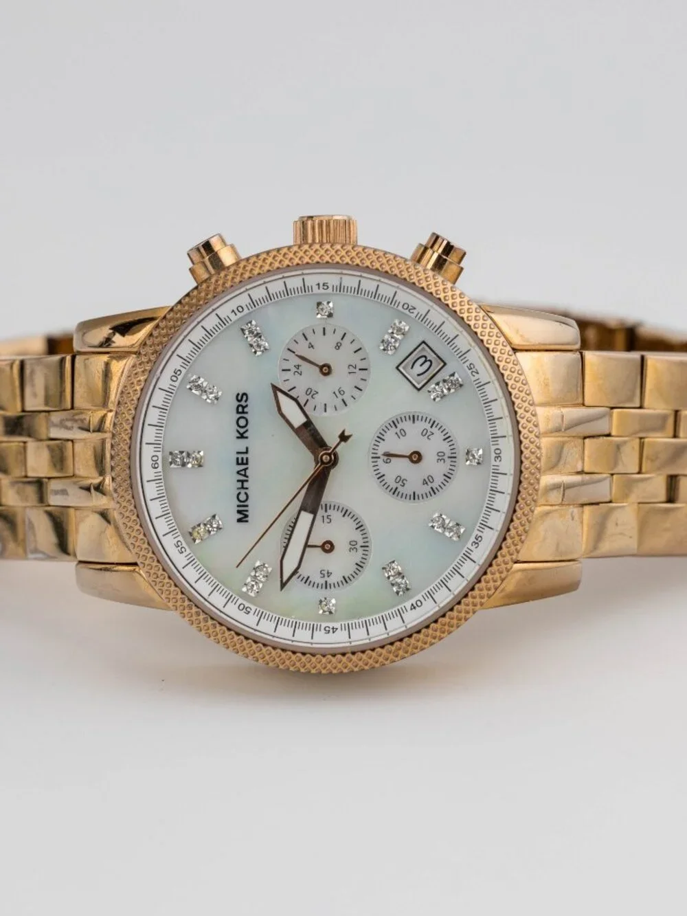 Michael Kors MK-5026 Three-Hand Quartz Analog Women's Watch New Battery